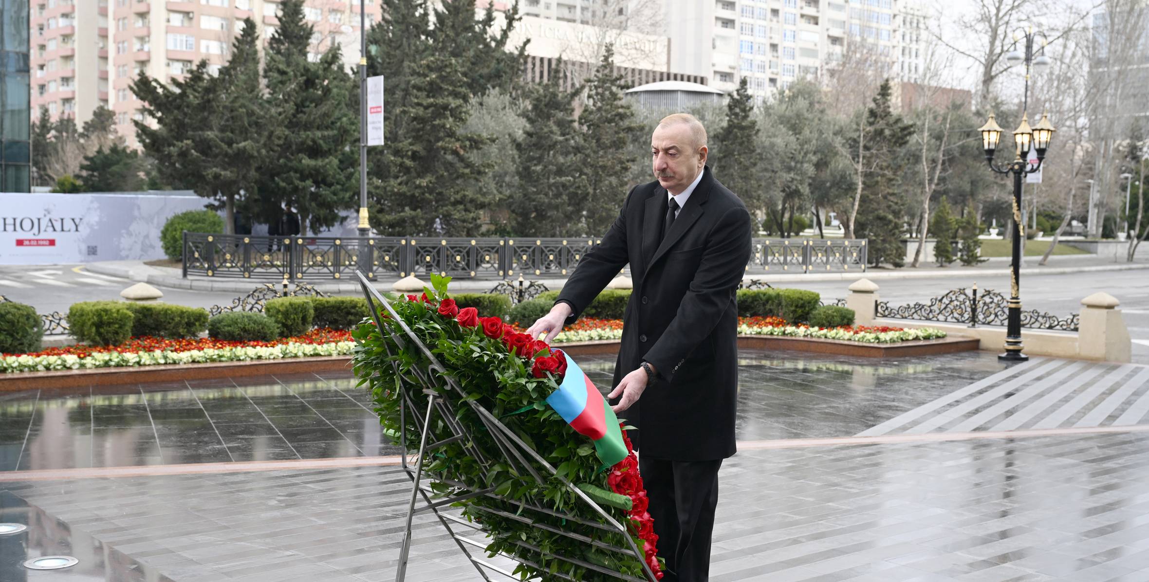 Ilham Aliyev and First Lady Mehriban Aliyeva visited Khojaly Genocide Memorial