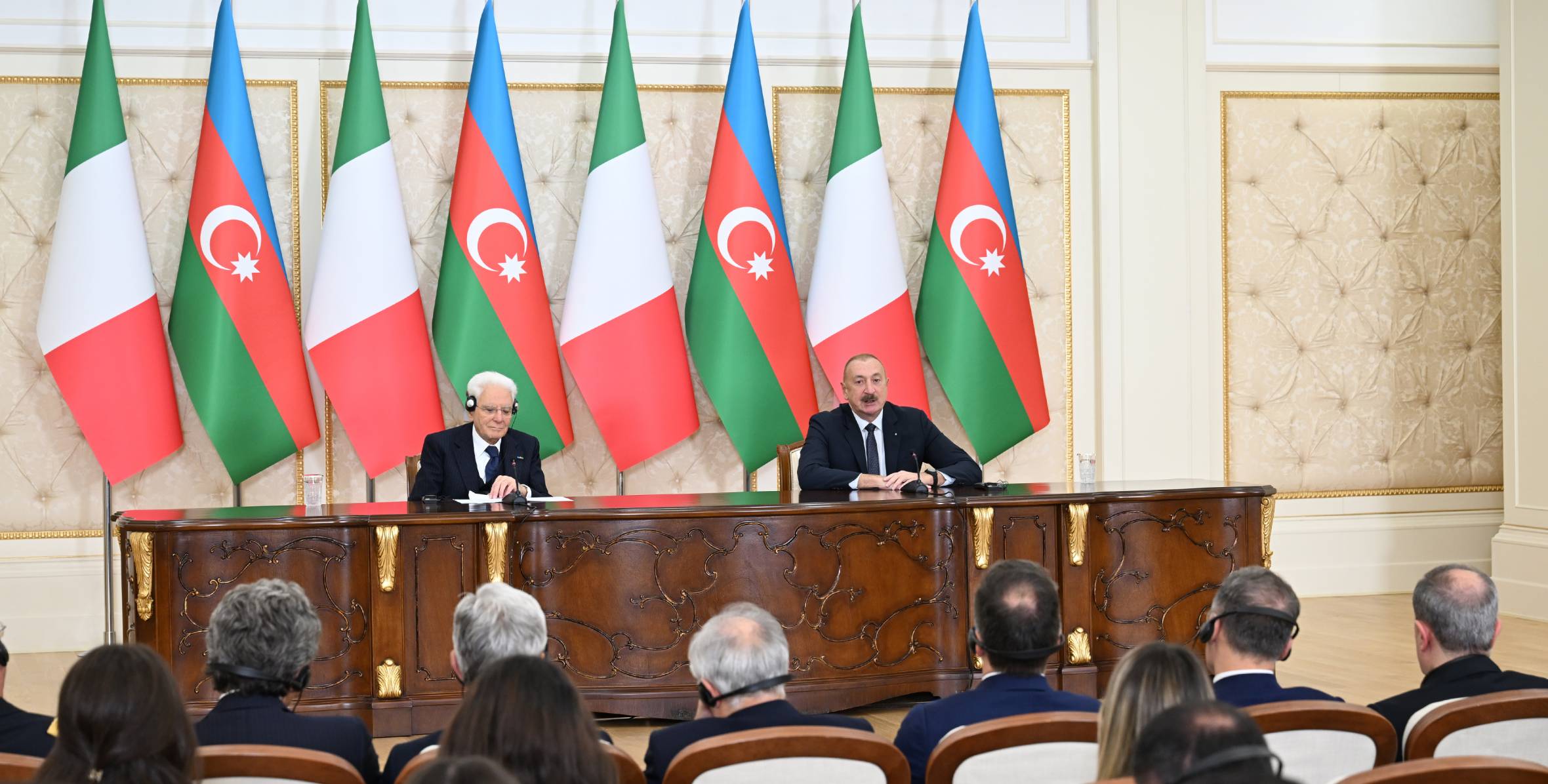 Azərbaycan və İtaliya prezidentləri mətbuata bəyanatlarla çıxış ediblər