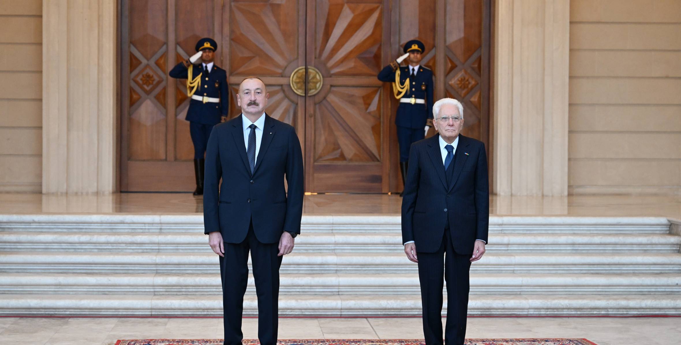 İtaliya Prezidenti Sercio Mattarellanın Bakıda rəsmi qarşılanma mərasimi olub